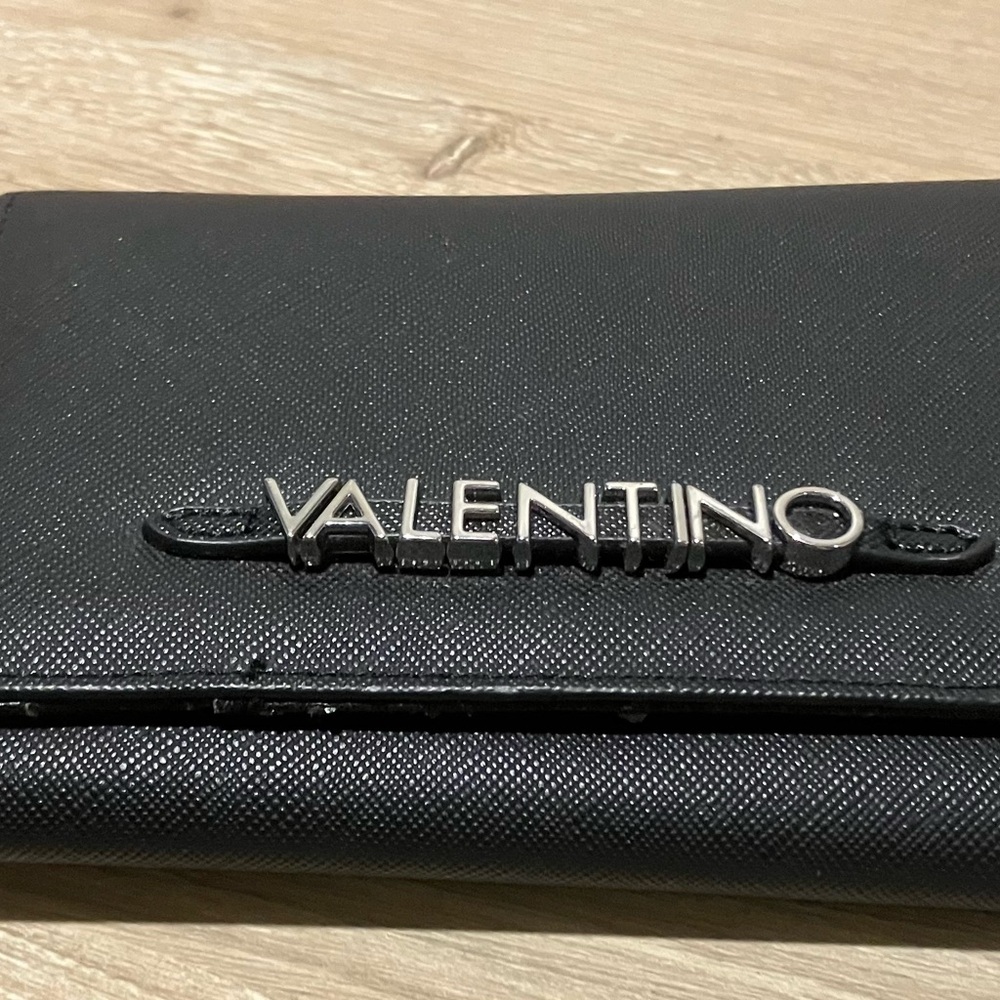 Mario Valentino Black Faux Leather Unisex Wallet-callouts